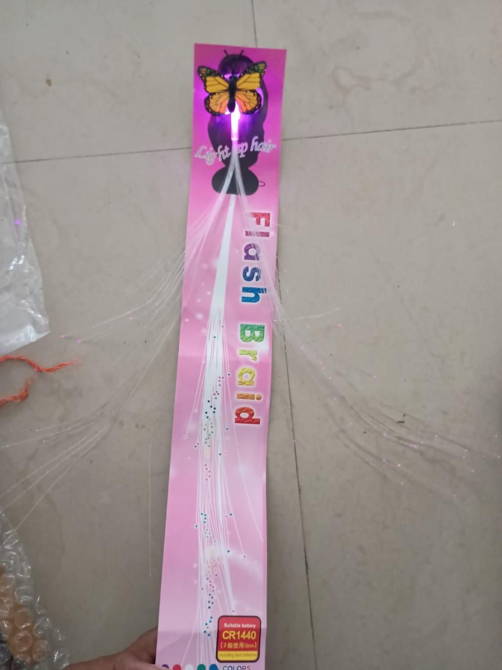 LED Flashing Light  Butterfly Hair Clip (Pack of 2 )