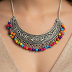 Multicolor Beads Oxidized Necklace Set