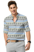 Men's Printed Spread Collar Casual Shirt Multicolor