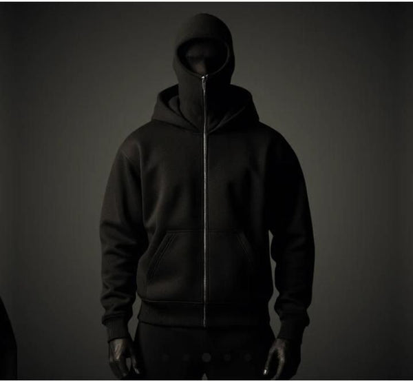 Men's Full Sleeves Zipper Hoodie with Mask