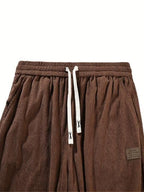 Men's Brown Loose Fit Corduroy Cargo Style Trouser
